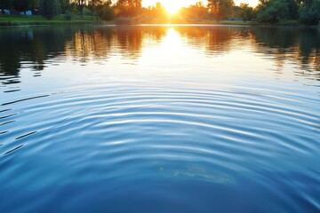 Rippling reflections at sunset over tranquil lake nature photography calm environment scenic view