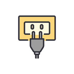 Illustration Of An Electrical Outlet With A Plug Inserted Into It