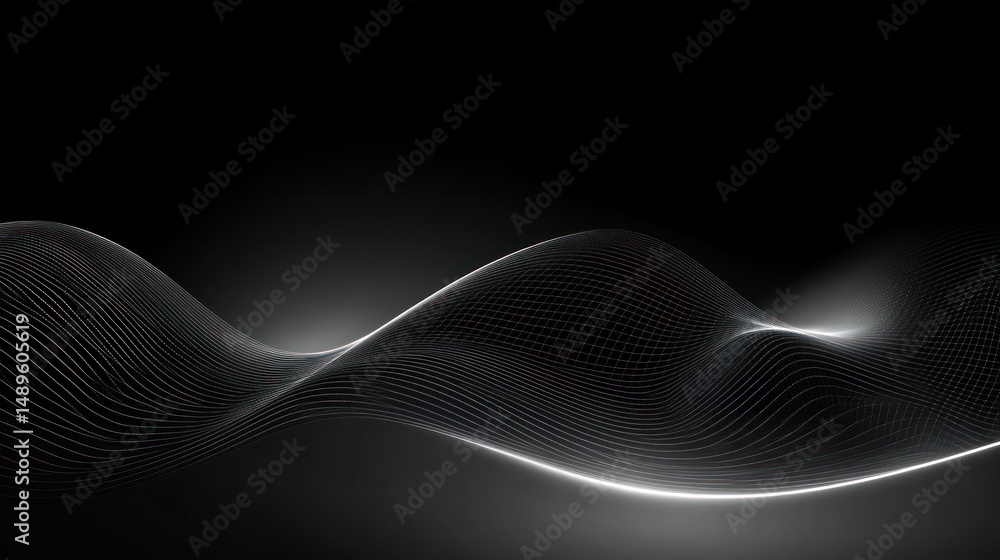 Poster abstract wave design on dark background
