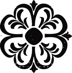 Detailed Sophistication Black Vector Icon Chic Etchings Decorative Emblem