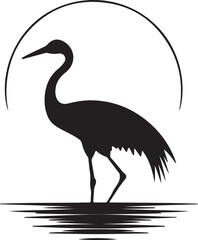 Heron Vector Illustration in Motion Heron Symbol with a Twist
