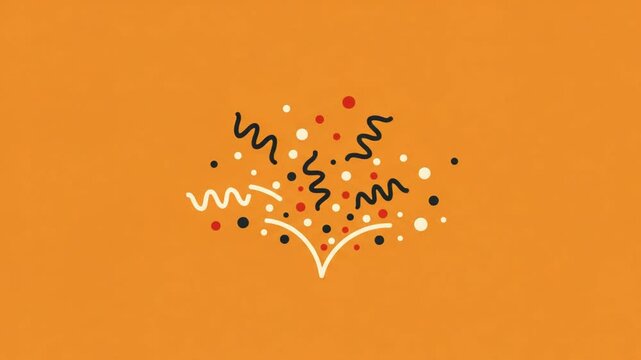 Celebration Burst: Festive confetti explosion on orange background