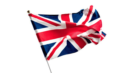 a british flag flying in the wind