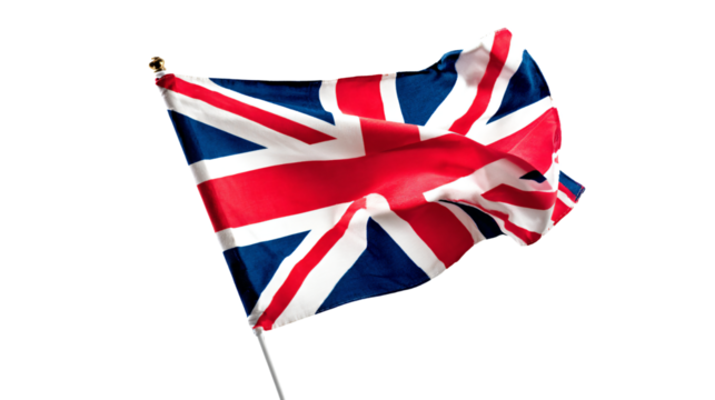 a british flag flying in the wind