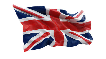 a british flag is flying in the wind