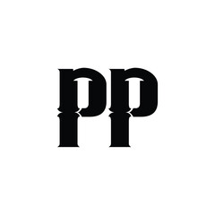 PP monogram logo design letter text name symbol monochrome logotype alphabet character simple logo