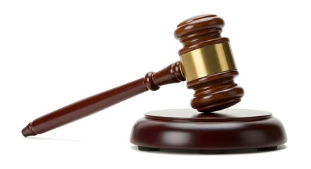 Isolated High Quality Gavel on White Background for Legal Themes