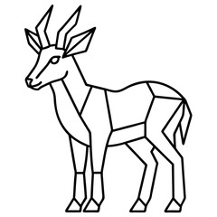 Crystal Antelope line art vector