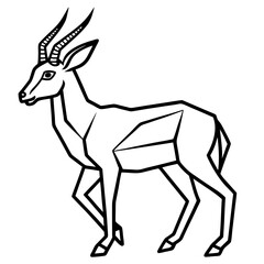 Crystal Antelope line art vector