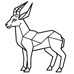 Crystal Antelope line art vector