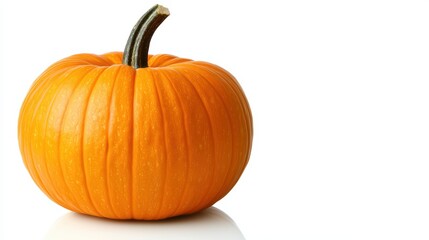 Obraz premium Fresh Orange Pumpkin Isolated on White Background for Autumn Decor
