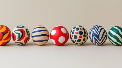 Colorful Decorative Easter Eggs with Unique Patterns and Designs