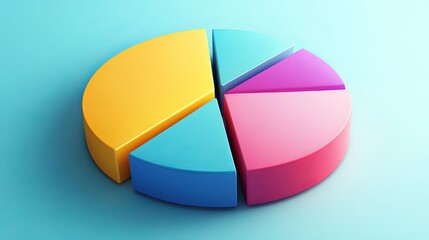 Obraz premium Colorful Pie Chart Data Visualization