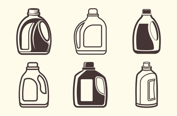 Fototapeta premium Detergent bottle line art illustration, Detergent bottle outline, Cleaning bottle sketch, Liquid container illustration