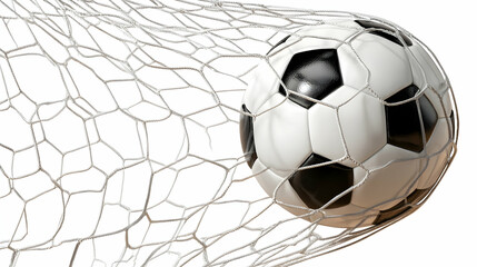 Soccer Ball Scoring Goal in Net Sport Action