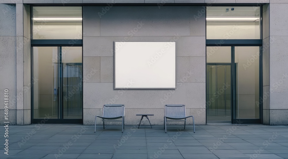 Poster Modern storefront facade with empty display