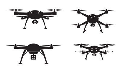 Civilian aerial drone flat icon for apps and websites
