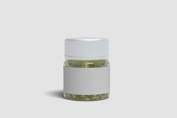 Pills Bottle Mockup on White Background