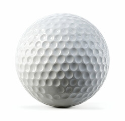 Isolated Golf Ball Close-up on White Background
