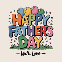 Colorful Happy Father's Day Vector Greeting 3
