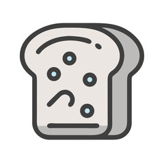 Bread Slice Icon Representing Carbohydrate Source and Staple Food