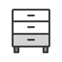 Cabinet with Single Drawer Symbol Representing Storage and Office Organization