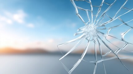 Cracked Glass with Splash Effect