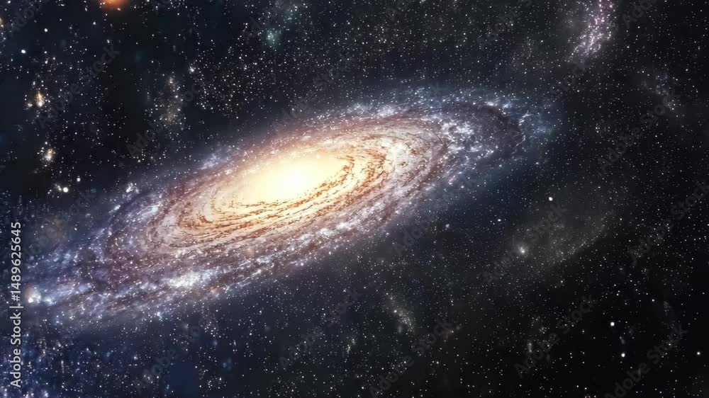 Poster endless expanse of galaxies and stars creating a cosmic tapestry in vibrant colors, infinite outer s