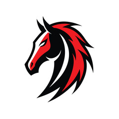Tribal Horse Head Logo with Flowing Mane