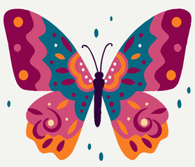Colorful Ornate Butterfly Illustration