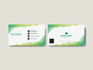 Modern Business Card Design with Blue and White Elements, Vector business card template Visiting card for business and personal use Vector illustration design.