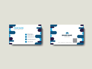 Modern Business Card Design with Blue and White Elements, Vector business card template Visiting card for business and personal use Vector illustration design.