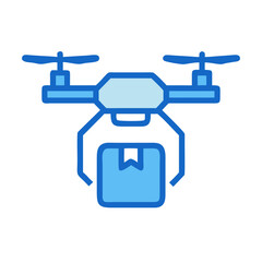 Fototapeta premium Drone with Package Icon Representing Aerial Delivery and Modern Logistics