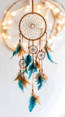 Fototapeta premium Dreamcatcher crafting workshop art studio visual art creative space close-up artistic expression