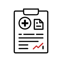 Fototapeta premium Health Report Clipboard Icon Representing Medical Records and Patient Documentation