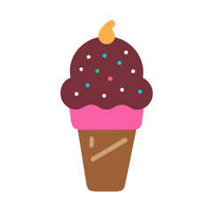 Ice Cream Icon Representing Frozen Dessert and Sweet Treat