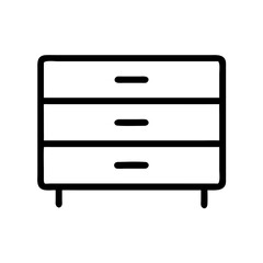 Low Dresser Icon Representing Bedroom Storage and Compact Furniture