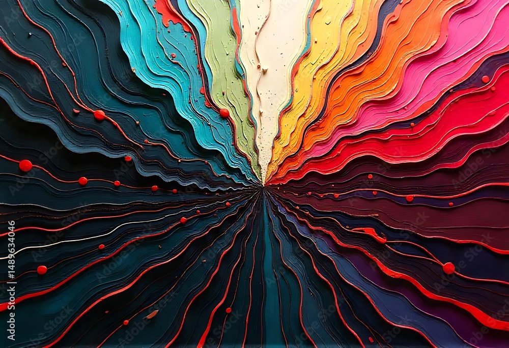 Aufkleber generative ai: concentric radiance a symphony of color and texture