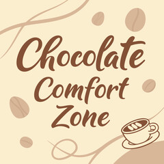 cup of coffee with beans chocolate vector Tr-shirt design