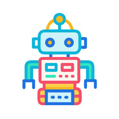Robot Icon Representing Artificial Intelligence and Technology Innovation