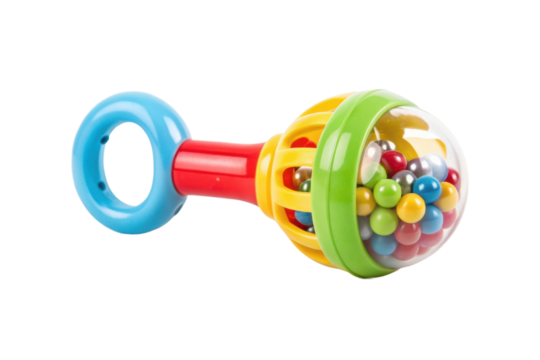 PNG Colorful baby rattle toy with beads for infant playtime