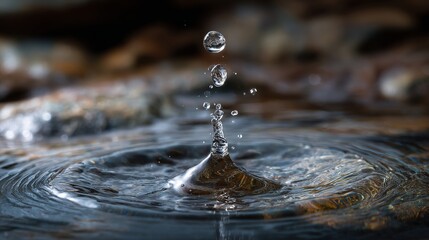 Water Drop Impact: A Symphony of Ripples and Reflections