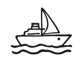 Ferry vector line art