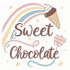 Stay Sweet with Chocolate – Charming Cocoa Typography Design

