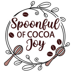Fototapeta premium Spoonful of Cocoa Joy Sweet and Delightful Chocolate Typography