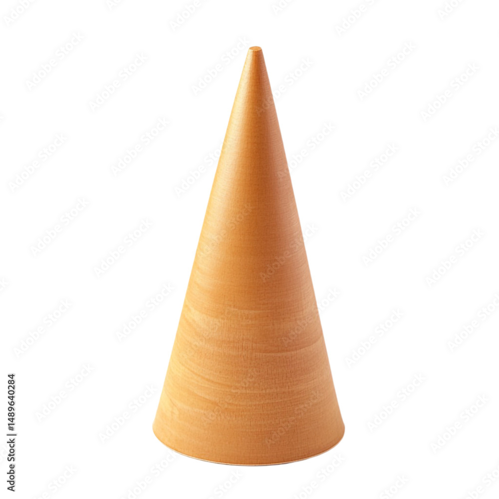 Poster wooden cone shape object on white background simple design