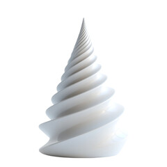 Abstract white spiral sculpture modern art design 3D render