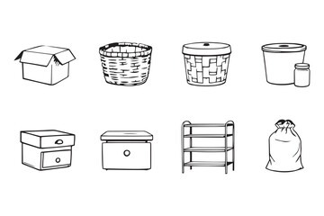 Storage line art and black color 