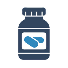 Obraz premium Supplement Bottle Icon Representing Nutrition Support and Health Products