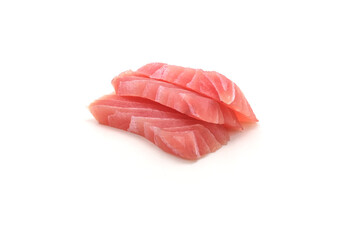 Sashimi made from tuna on a white background. Japanese style food.
